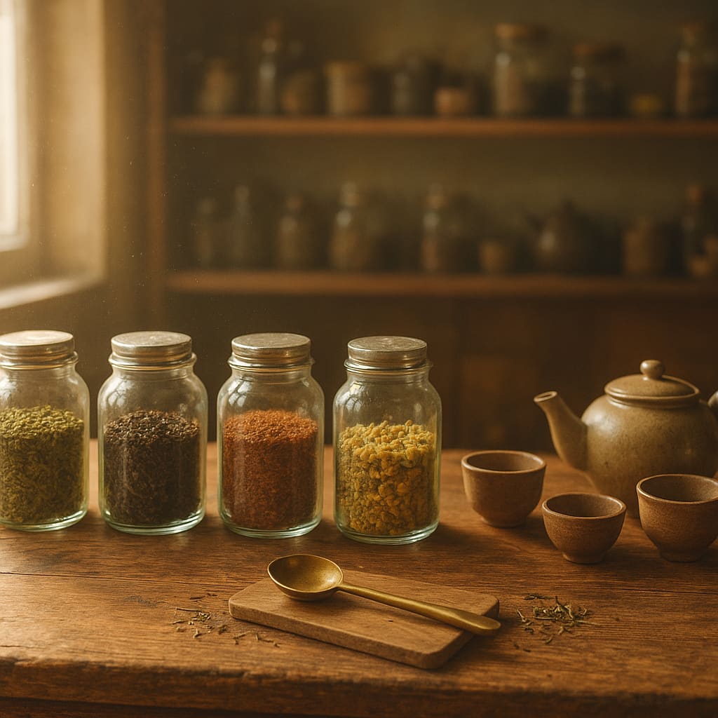 Tea store with loose leaf jars