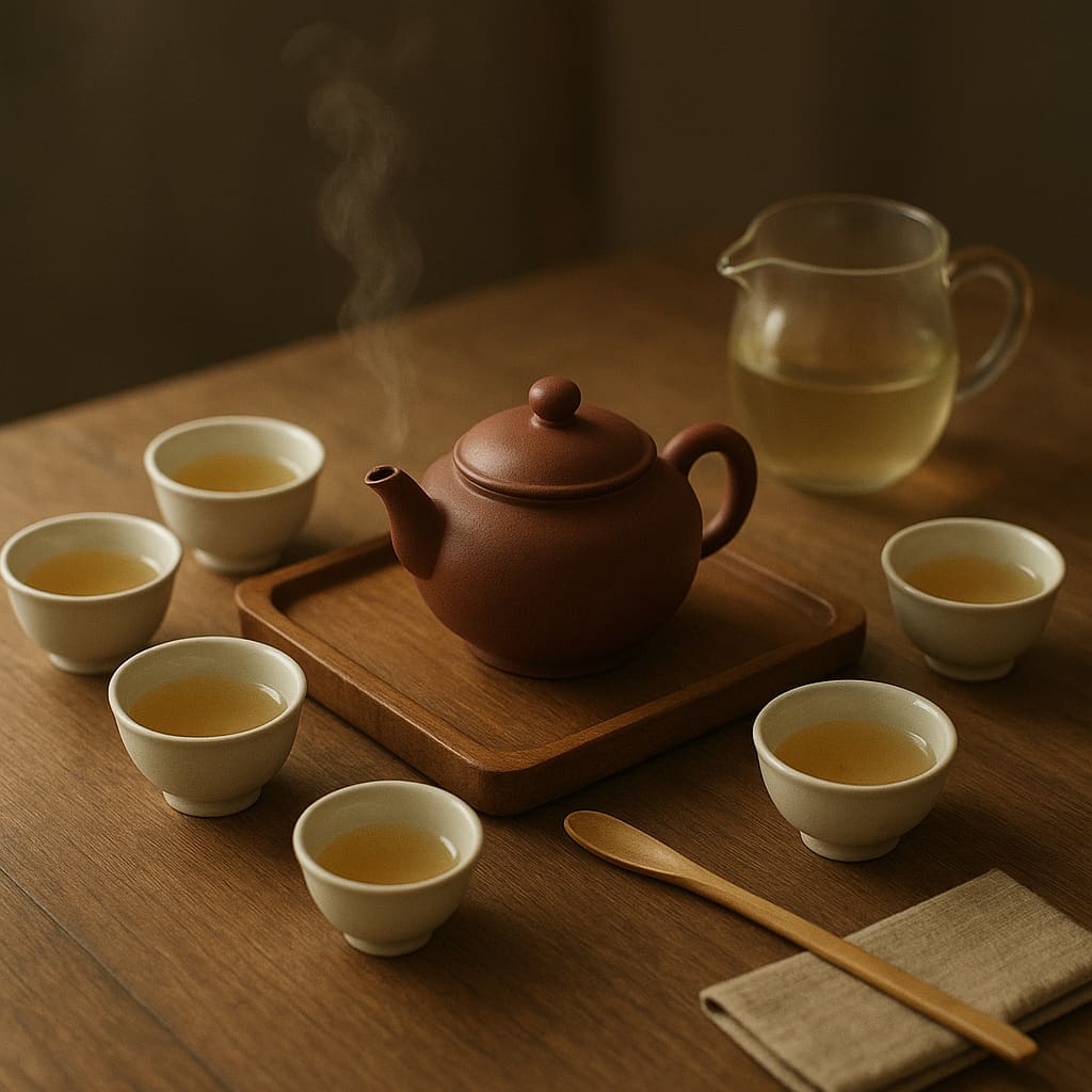 Tea tasting setup